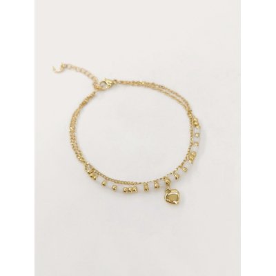 Dangle Bracelet - Hart - Gold / White
